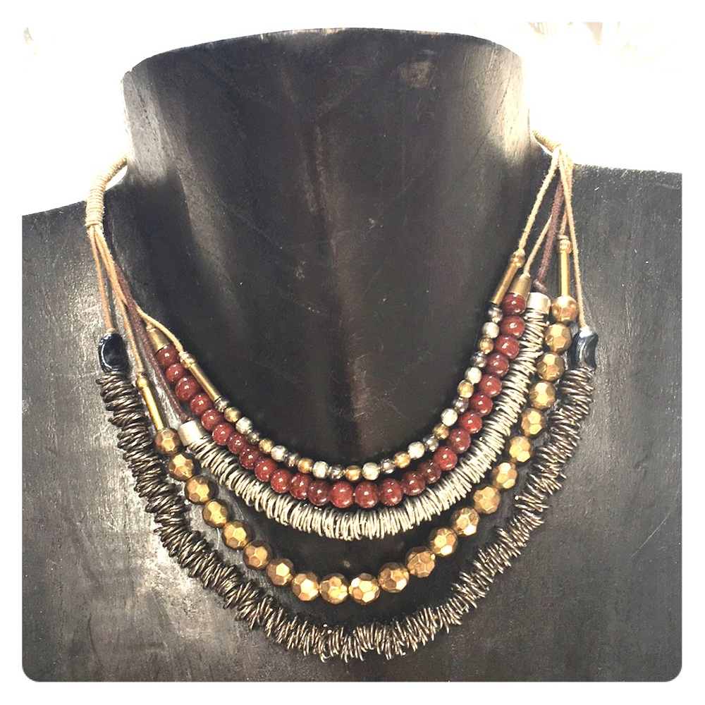 Multi strand necklace handmade